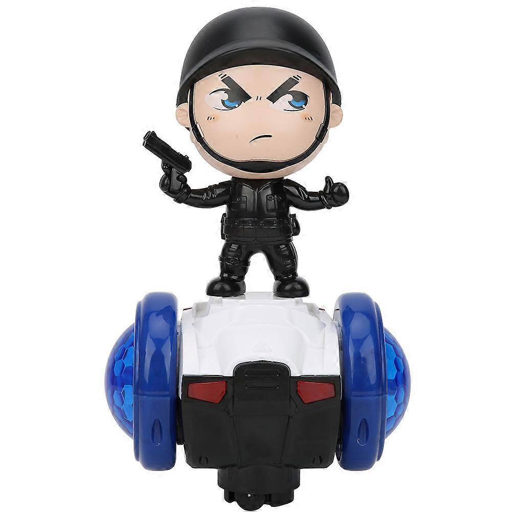 360 Degree Rotational Car Toy Music Cool Light Walking Robot Toy with Figure