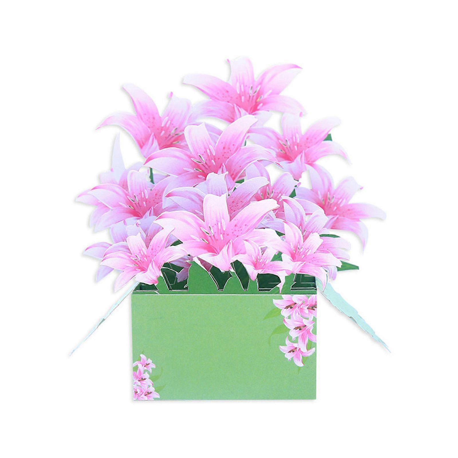 3D Lilies for Pop Up Card Paper Box Birthday Greeting Card Handmade Handwriting