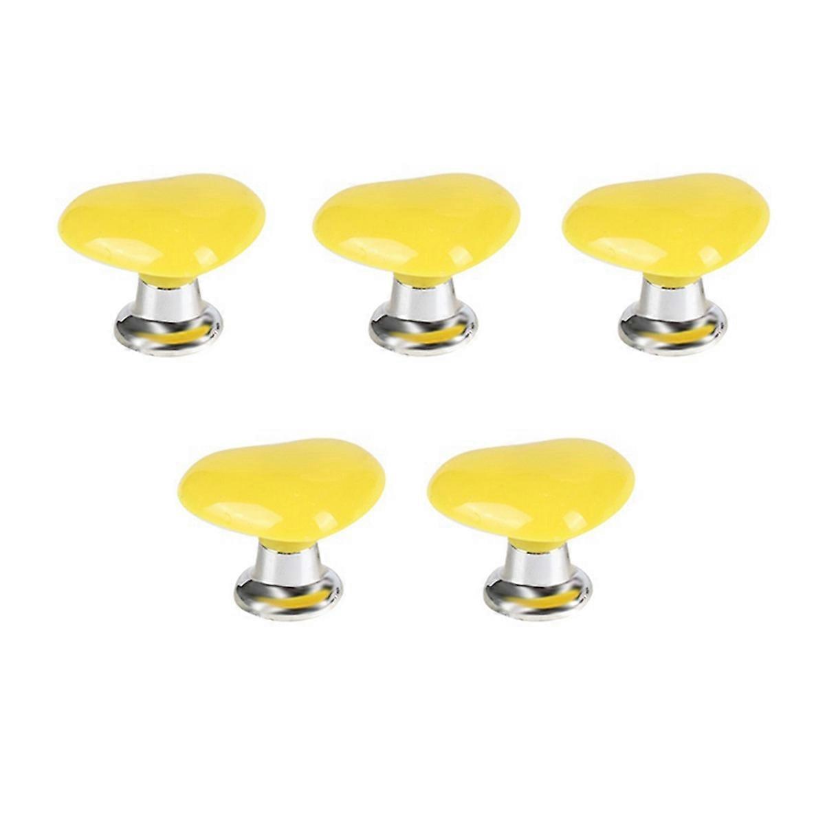Handle Toilet Button Heart Shaped Tank Push Switch Yellow