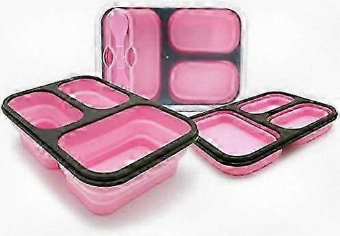 Foldable Lunch Box for Women and Kids with Fork and Lid, BPA-Free, Collapsible Design