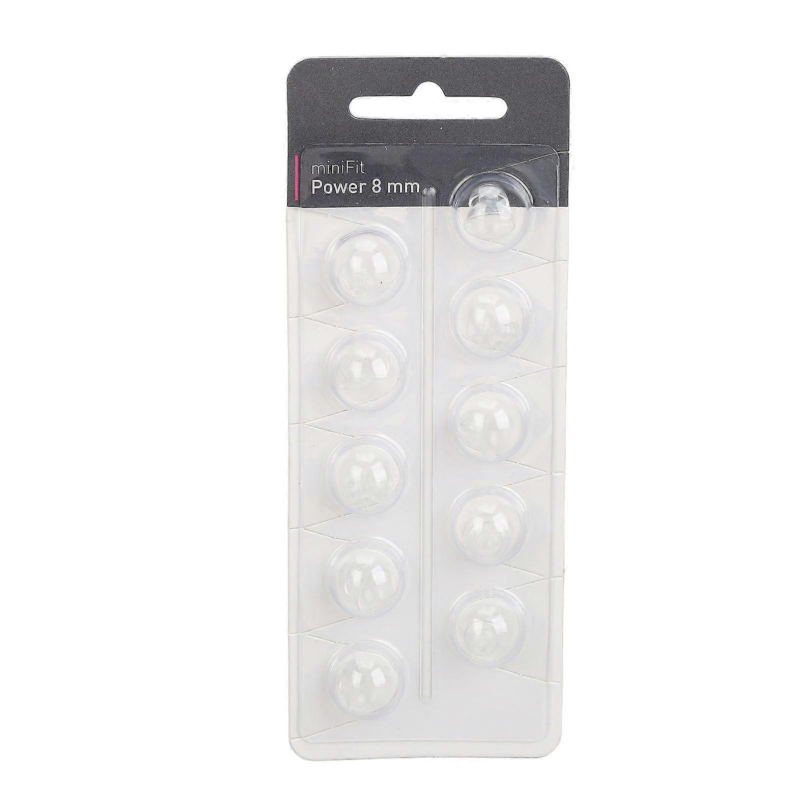 10 Pack High Transparency Double Layer Closed Eartips Comfortable Anti-Static Eartips for Hearing Aids 8mm