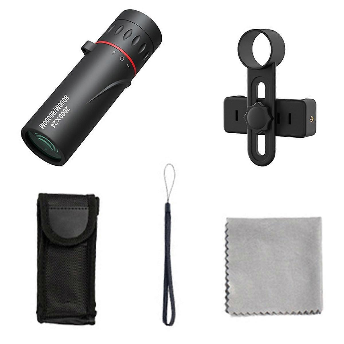 2000X24 Monocular Focus Optics Telescope Onocular Power Monocular for Adults Kid with Phone Adapter