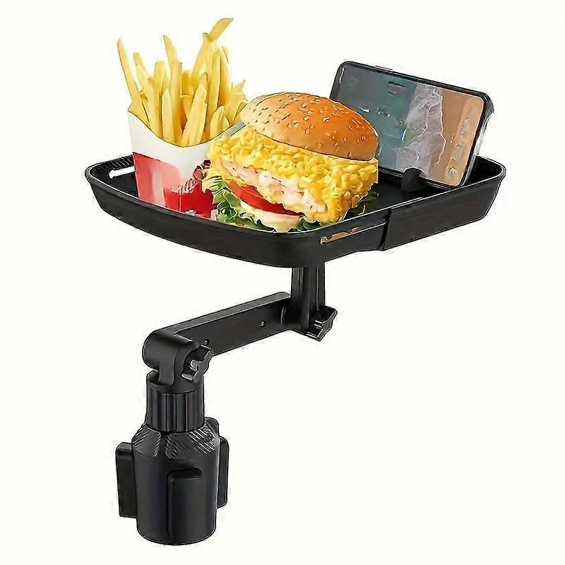[3-in-1 Car Holder] 3-in-1 Car Cup Holder Tray Phone Holder - Dual Expandable Base, ABS Adjustable Rotating Bracket