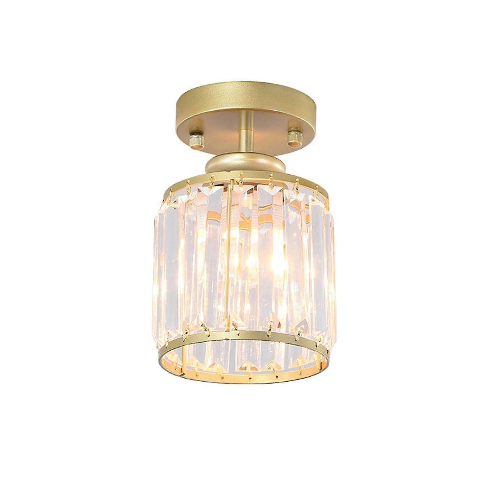 Mini Crystal Ceiling Lighting,Modern Chandelier,E27/E26 Base Pendant Light,1-Light Luxury Semi Flush Mount