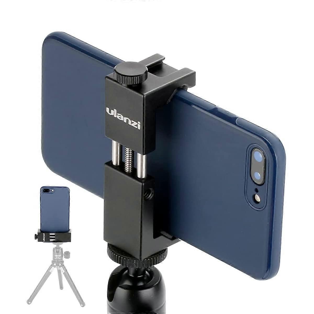 ST-02S Aluminum Telephone Tripod Mount With Cold Shoe, Vertical And Horizontal Support, Universal Metal Adjustable Clamp