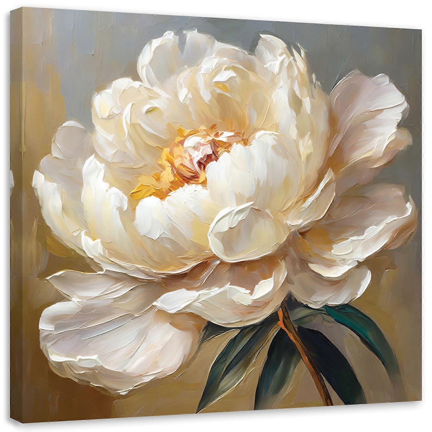 Pânză, ulei Bujor imprimat pe pânză - 30x30