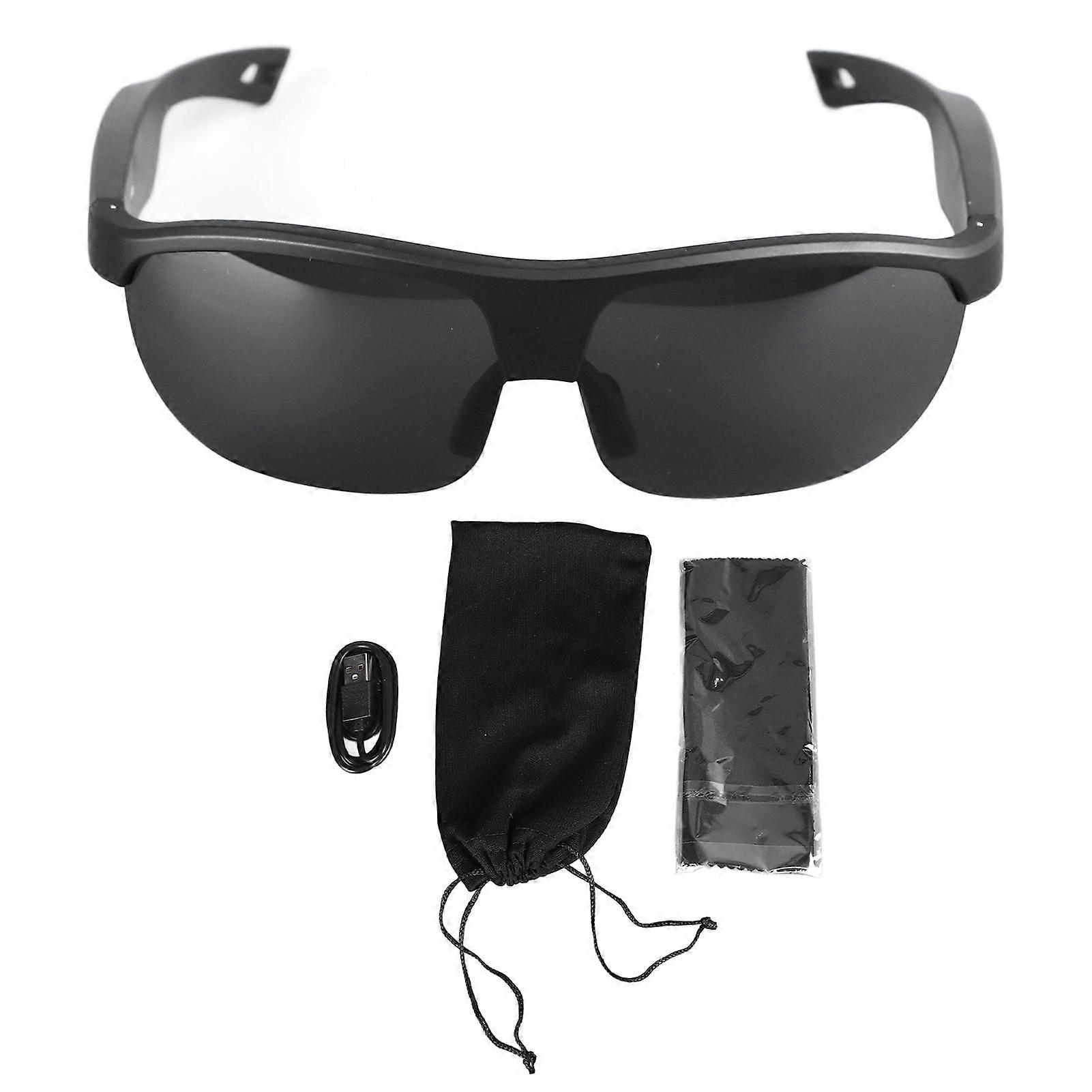 Smart Glasses TAC PC UV400 Lens Bluetooth 5.0 IP65 Waterproof Music Glasses for Outdoor Sports Black