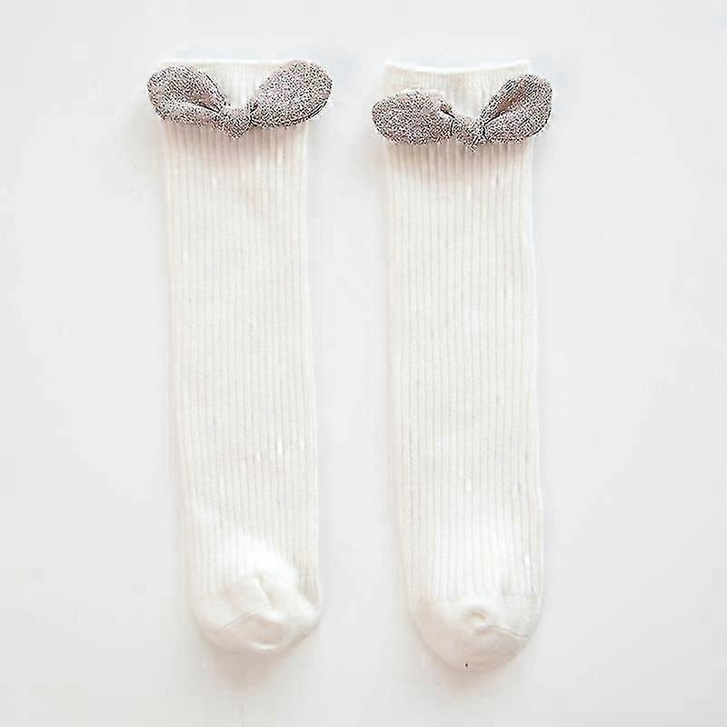 10 זוגות/לוט תינוק שזה עתה נולד תינוקות בנות ילדים פפיון ארוך רך כותנה גרב נסיכה ברך גרביים גבוהים מגפונים חמים יותר סיטונאי