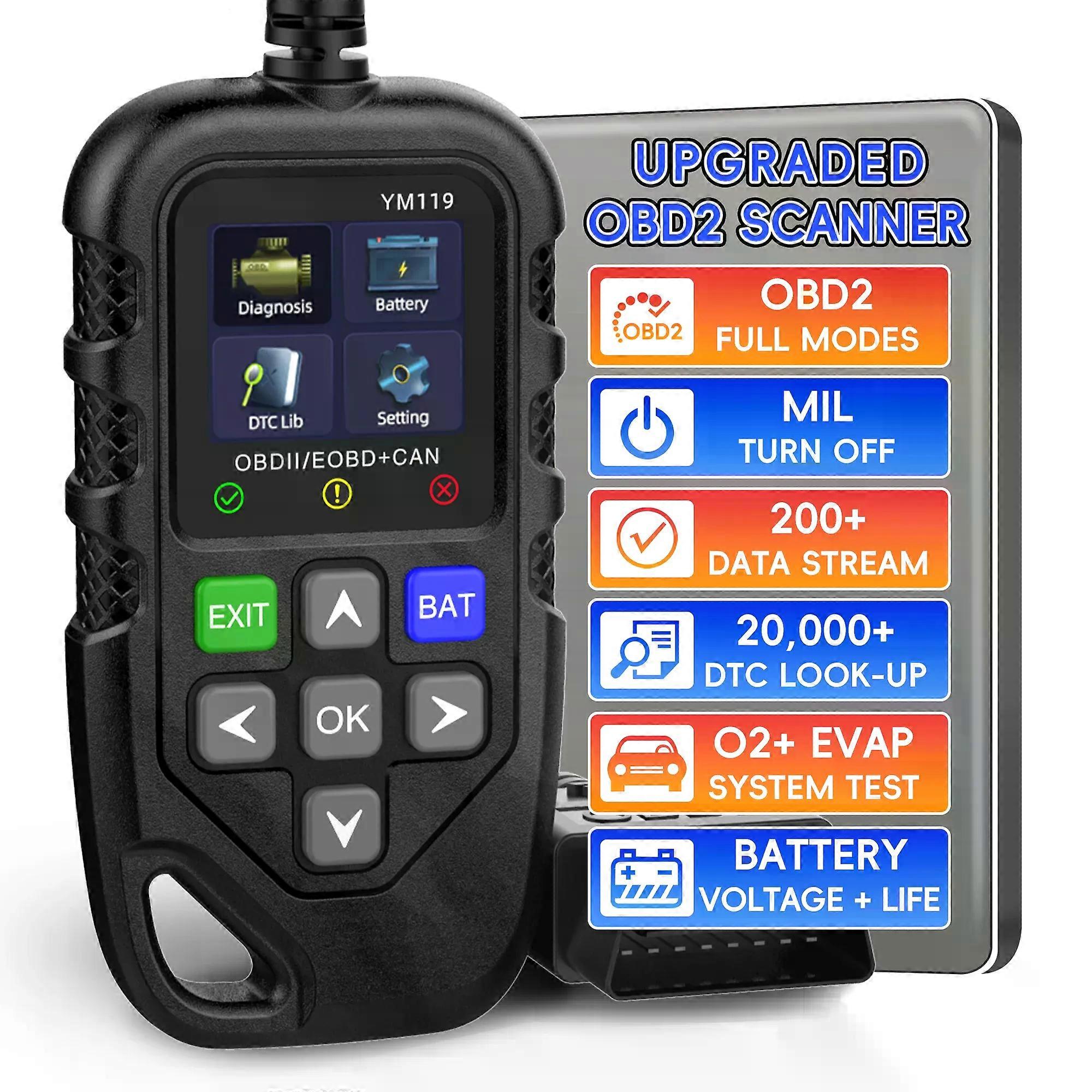 OBD2 Scanner Live Data Professional Mechanic OBDII/EOBD Diagnostic Code Reader Tool, Check Engine Light, Car Scan Tools