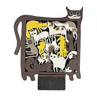 Wooden Jigsaw Puzzle Art Crafts Interactive Play for Cat Lovers Kids Friend