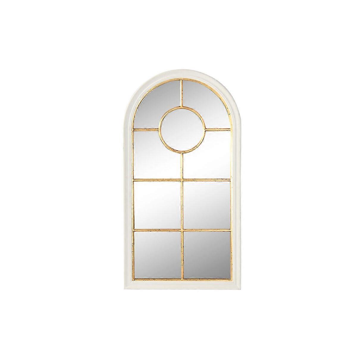 Wall Mirror Home ESPRIT White Gold Window 68 x 4 x 128 cm