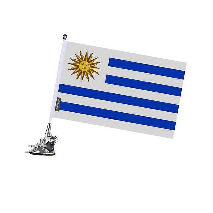 Flag - Uruguay - 27 x 35 cm - Suction Cup Pole - Polyester - Double-Sided Print
