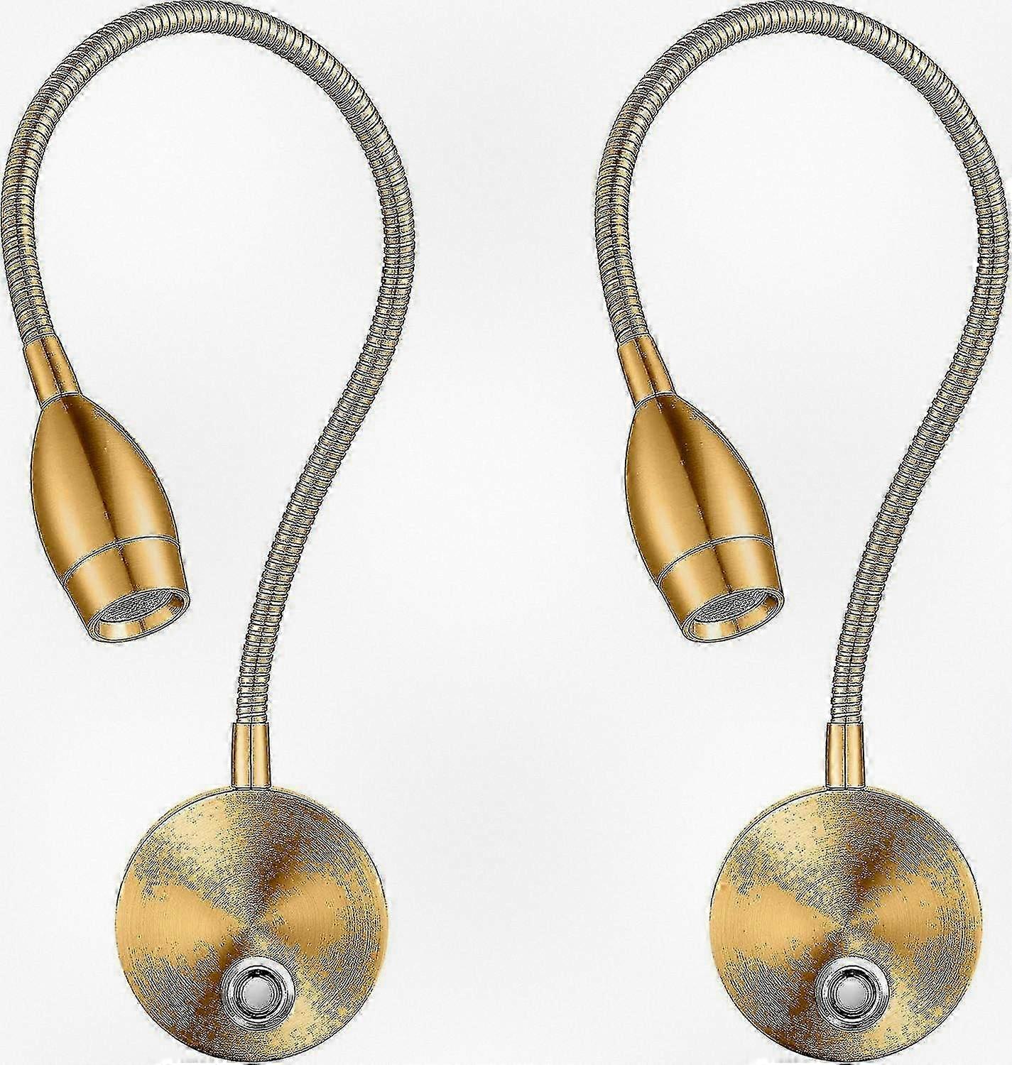 Dimmable LED Reading Lamps, Wall-Mounted Lights for Bed Headboard, Flexible Gooseneck with Touch Dimmer, 3 Color Modes, 2 Pack Suitable for Various Br