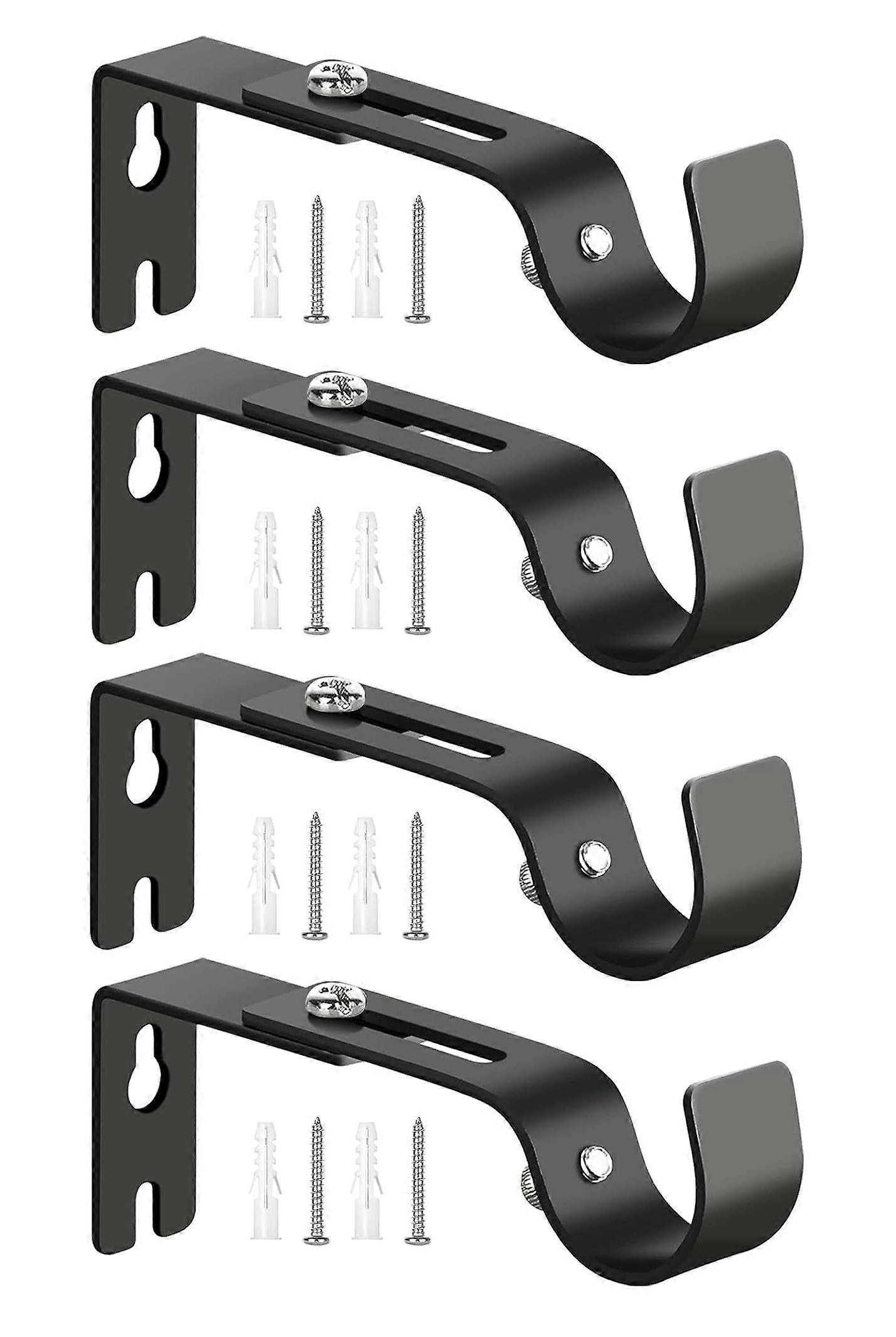 High Quality Curtain Rod Wall Mount Bracket - Adjustable Hooks