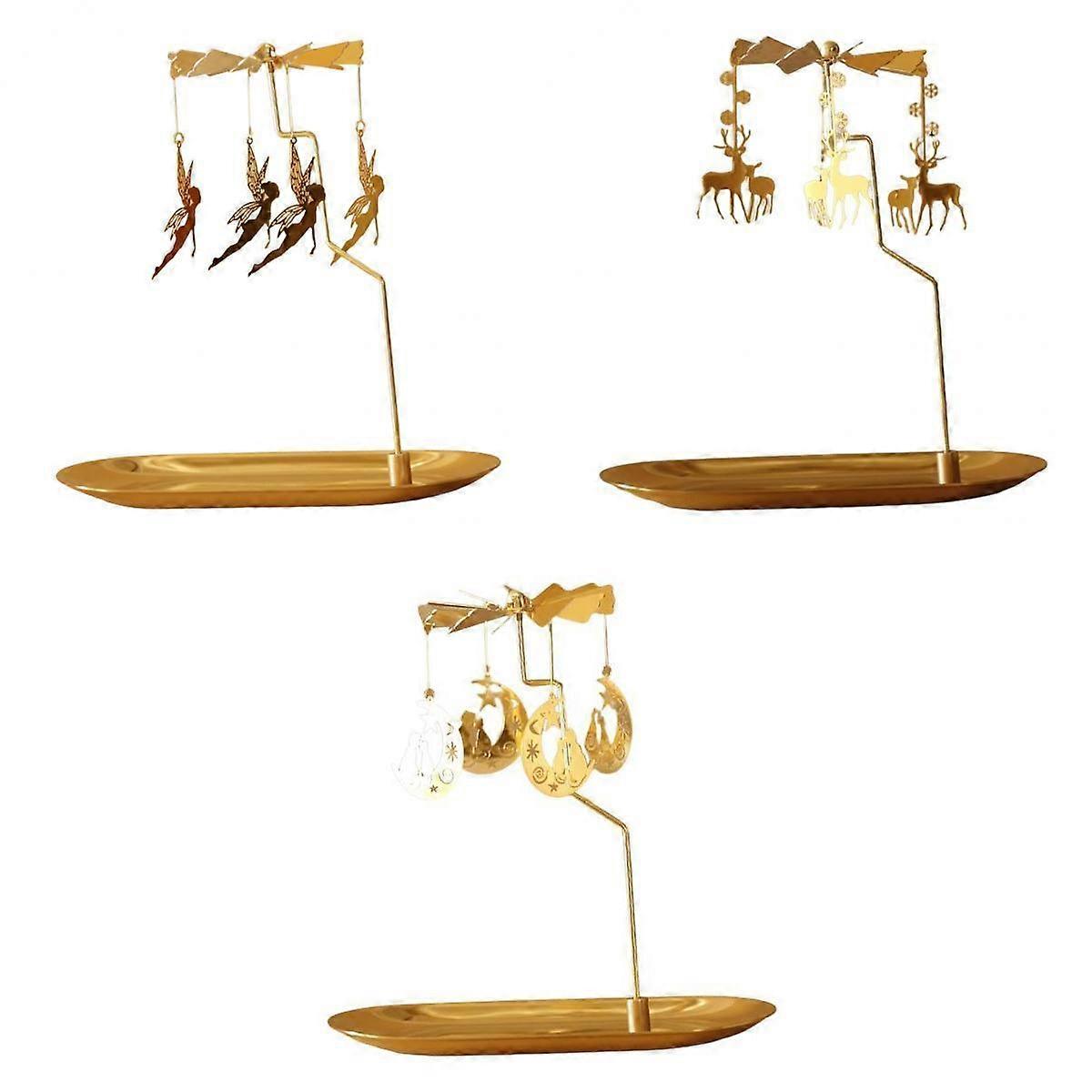 3 Pcs Holder Rotating Tea Light Holder Stand Storage Shelf