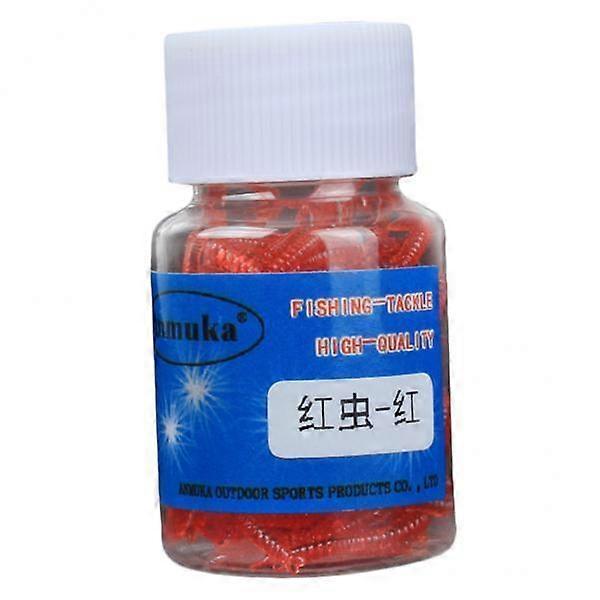 2x 100pcs Earthworm Bait Maggot Grub Soft Worm Fishing Lures 1.6inch with Box