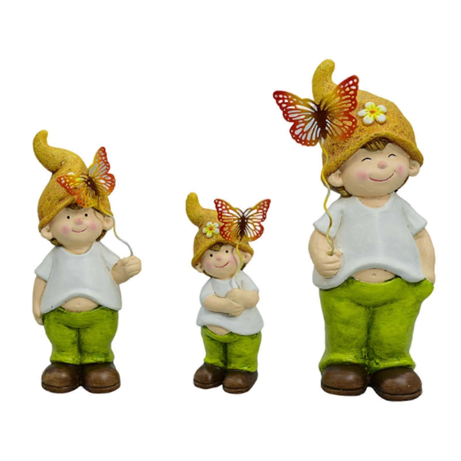 3x Decorations Elf Ornament Collectible Decorative Art Figure Sculptures Gnome