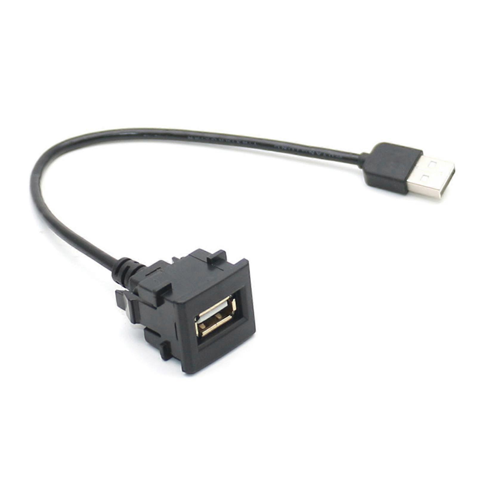 USB Square Dashboard Mount - 25cm 9.8'' USB Extension Mount Panel Mount Cable,for Car, Boats