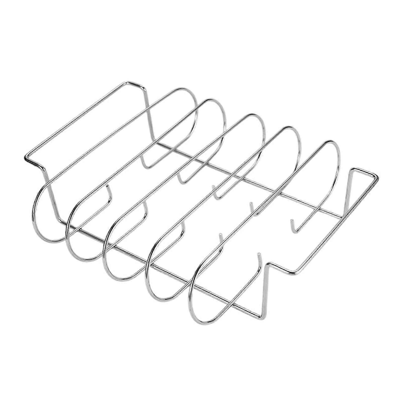 رف شواء الضلع مع 4 فتحات ، رف تحميص فولاذي للأضلاع ، دجاج ، ديك رومي ، 25.9 × 31.5 × 7.1 سم المرجع: 7041