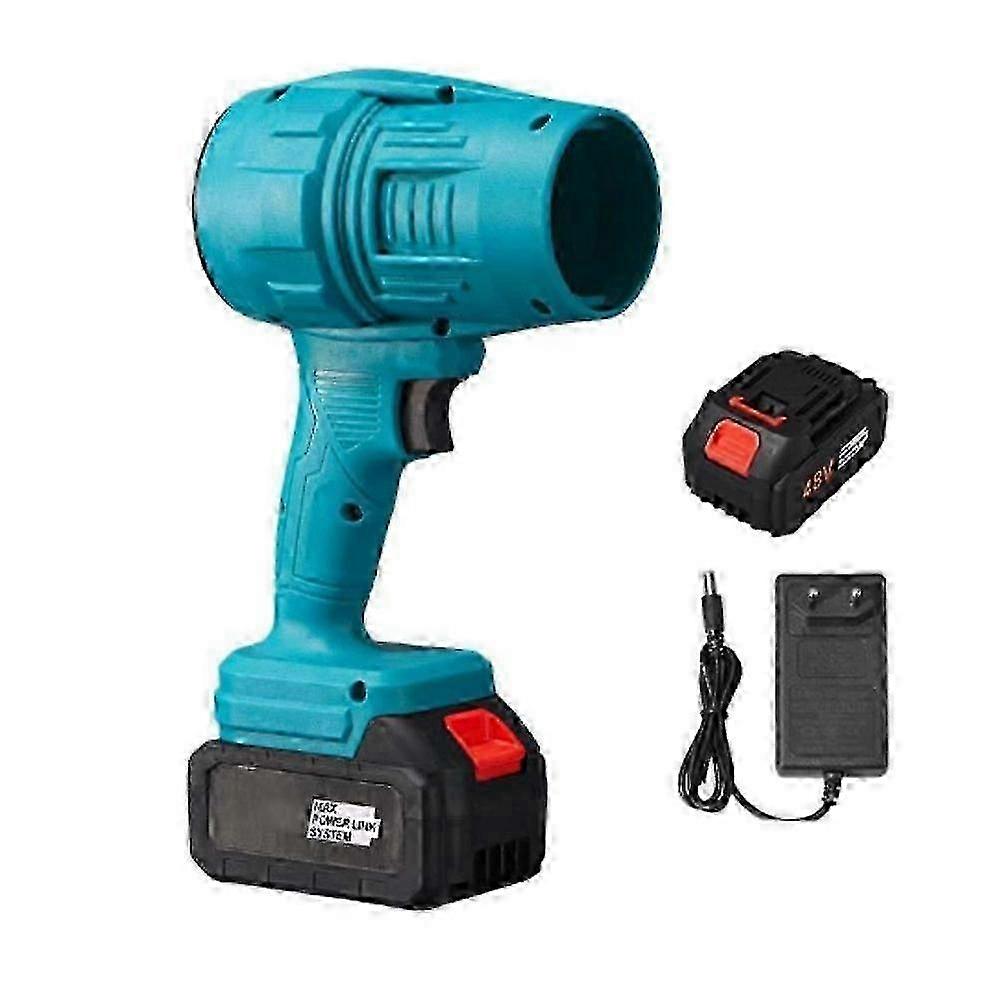 Seese Cordless Leaf Blower Handheld Turbo Jet Blower EU plug blue