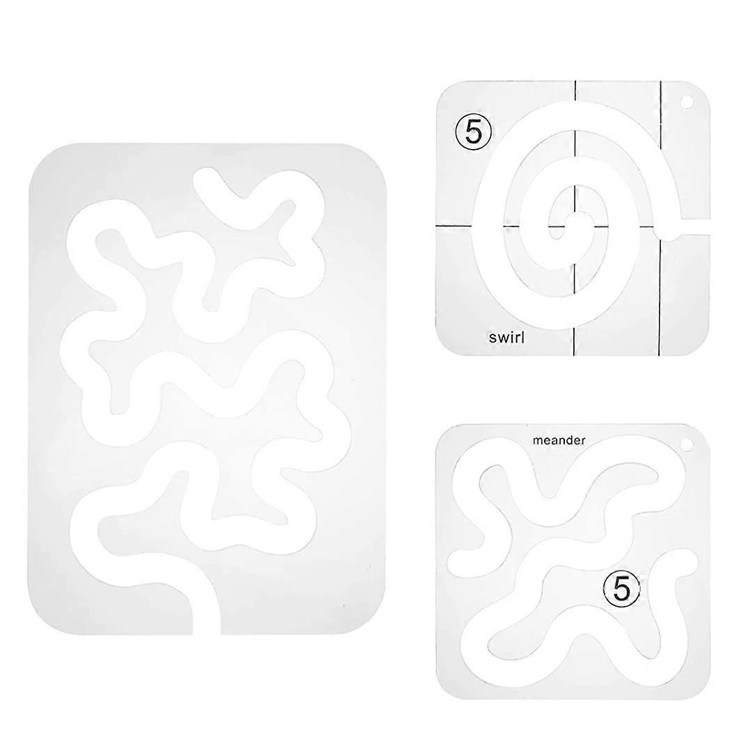 Sewing Ruler Meander Template Acrylic DIY Quilt Frame Set 3pcs for Sewing Machines - Precise Quilt Patterns and Cutting Tools