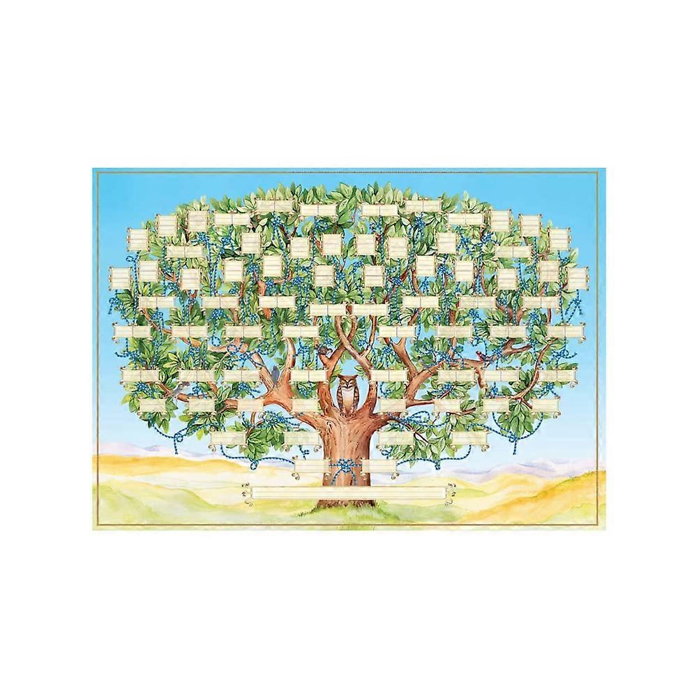 Tianbi Family Tree Chart Wall Poster 60x40cm Multicolor Fillable Ancestor Chart for 6 Generations DIY Canvas