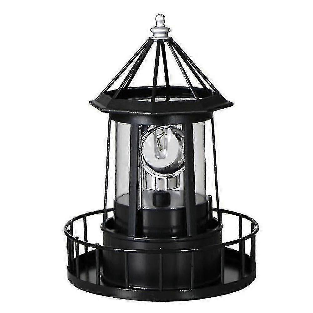 Led Solar Powered Lighthouse 360Degree Rotating Courtyard Lights B