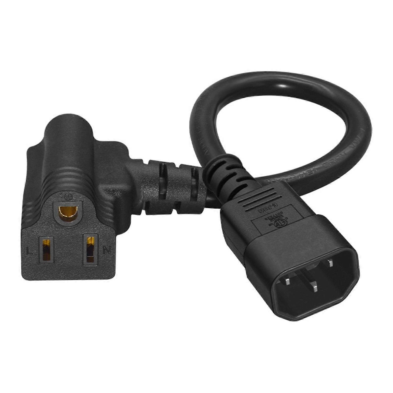 C14 to 5-15R C7 Splitter Power Adapter Cable 3 Pin Male NEMA 5-15R Power Connector for Laptop Receptacle Splitter