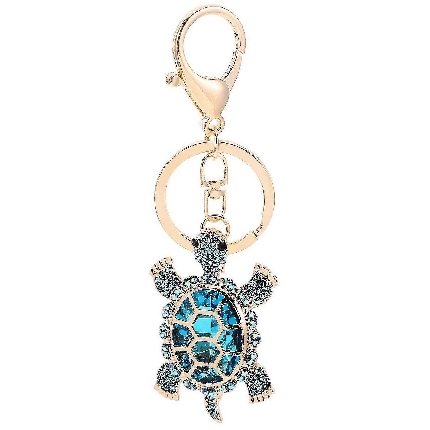 Turtle Rhinestone Key Ring Sparkling Rhinestone Turtle Charm Pendant for Handbag Purse