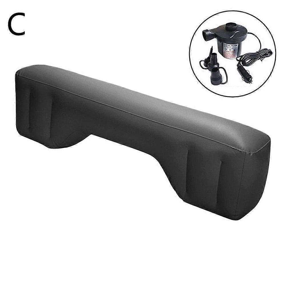 Black long footrest + car pump (C) $ Car inflatable bed back seat gap pad car inflatable car rear seat footrest car gap pad filling pad