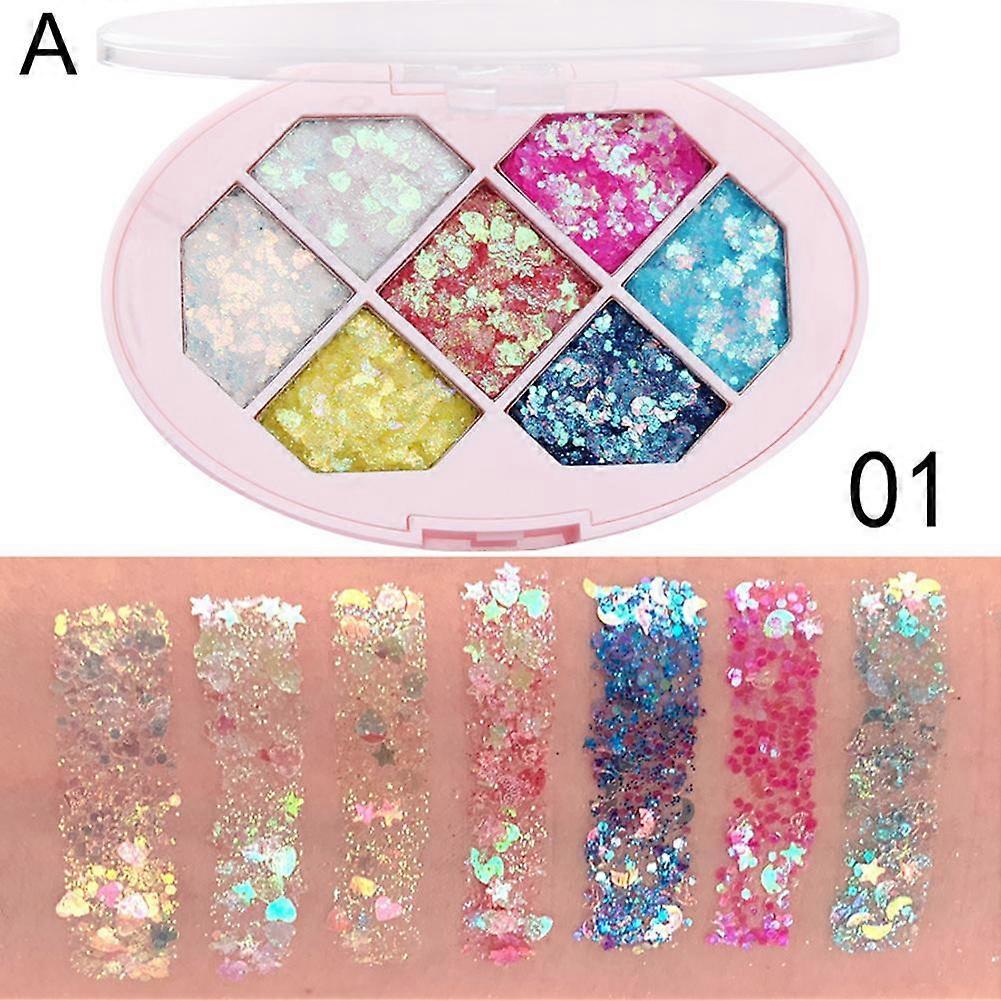 Sequin Eyeshadow Palette Sparkling Long Lasting Makeup Kit with High Pigment Easy Blend Formula for All Day Wear Party Daily Looks