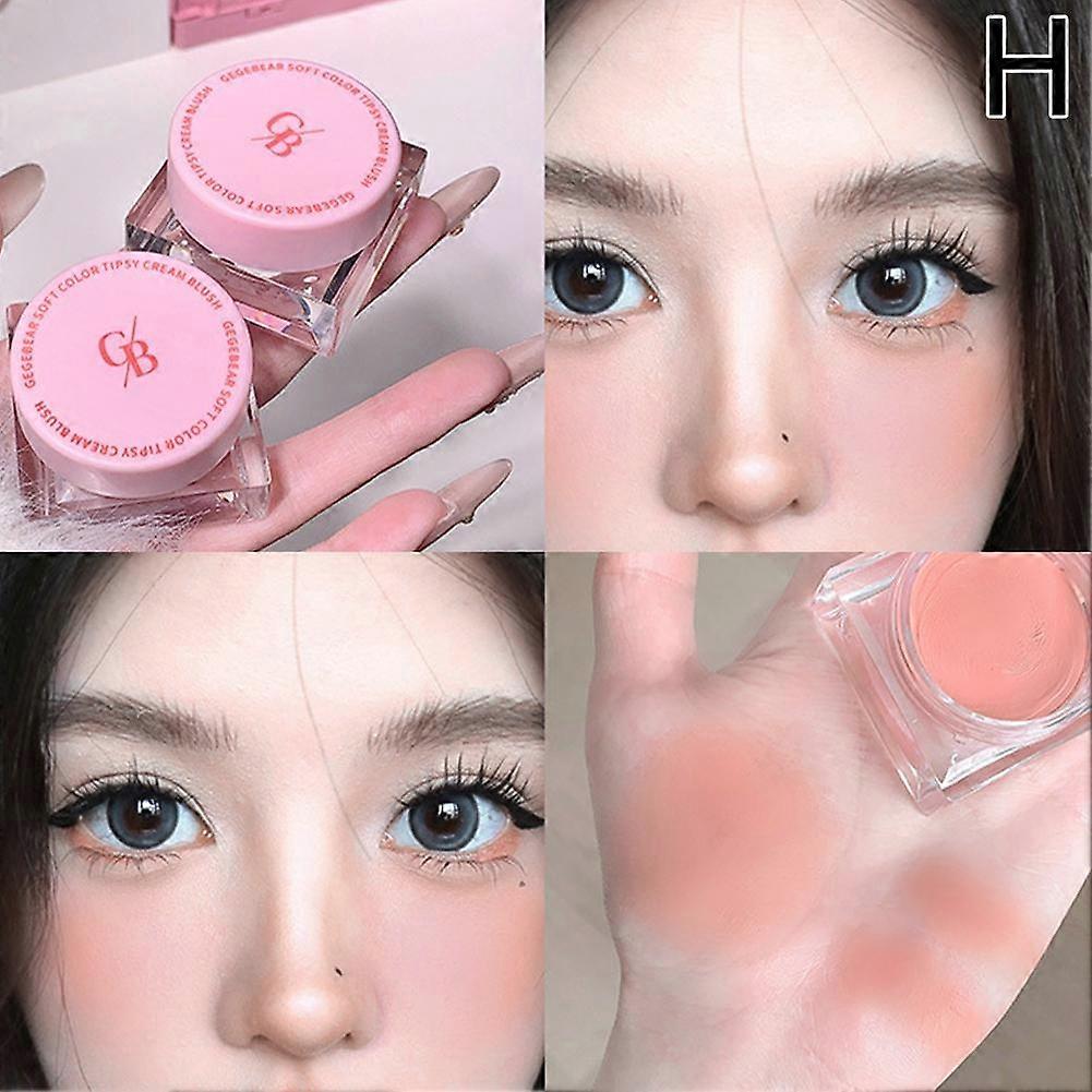 08# Honeydew melon color (H)$ Soft color tipsy blush cream natural matte Korean style complexion enhancement multi-purpose rouge cream cosmetics 8g