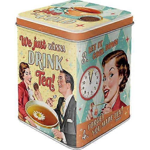 Nostalgic-Art Tea Storage Tin (8x8x10cm) - Tea & Cookies