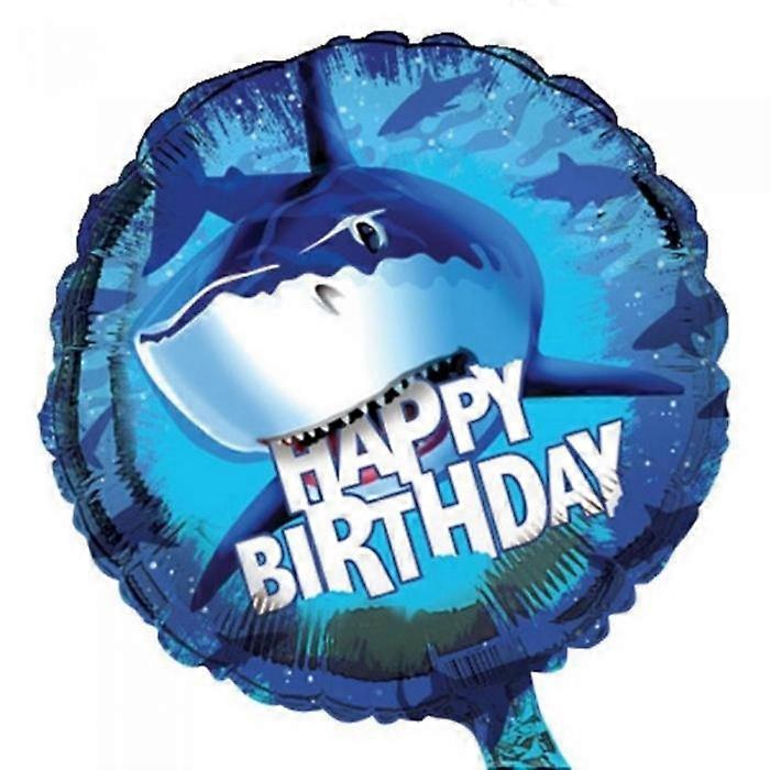 Creative Party Splash Shark Happy Birthday Foil Balloon