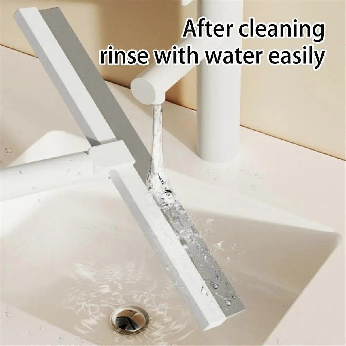 Floor Squeegee Scrubber Hair Sweeping Tool with 180 Degree Rotating Head Multifunctional Broom Home