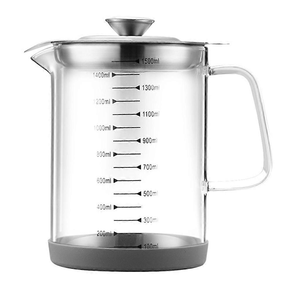 1Pc Glass Oil Storage Strainer Container Transparent