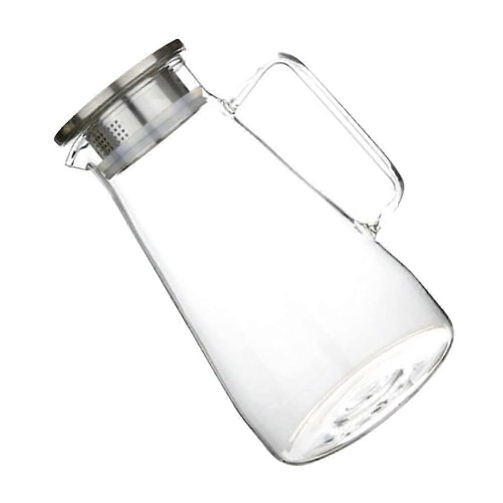 Glass Cold Water Kettle Clear Pitcher Juice Pot Water Carafe and Pitcher for Storing Serving Beverage Clear 1500ml