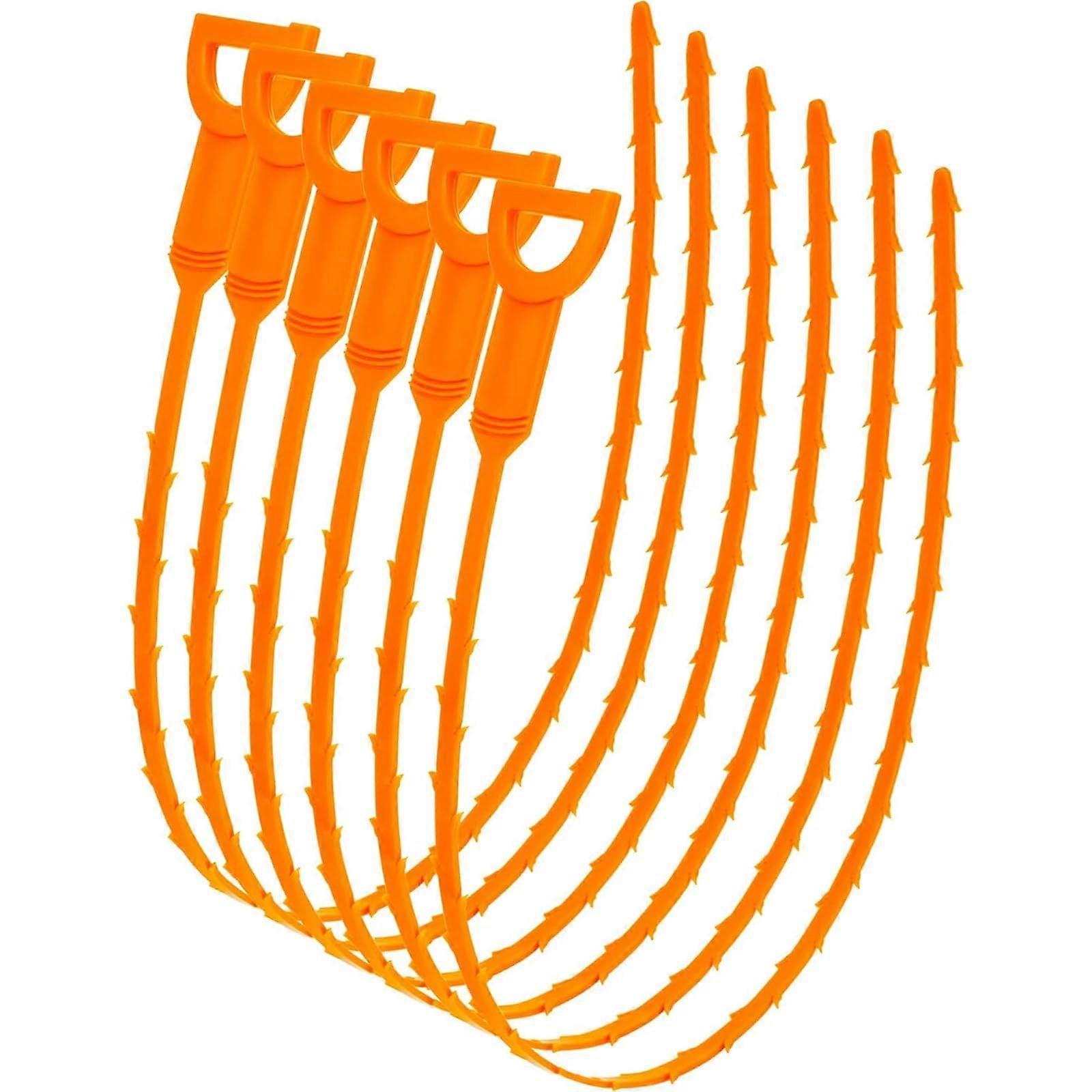 Drain Clog Remover, Flexible Drain Spiral for Effective Removal of Hair and Deposits in Sink and Bathtub, 20 Inches, Pack of 6