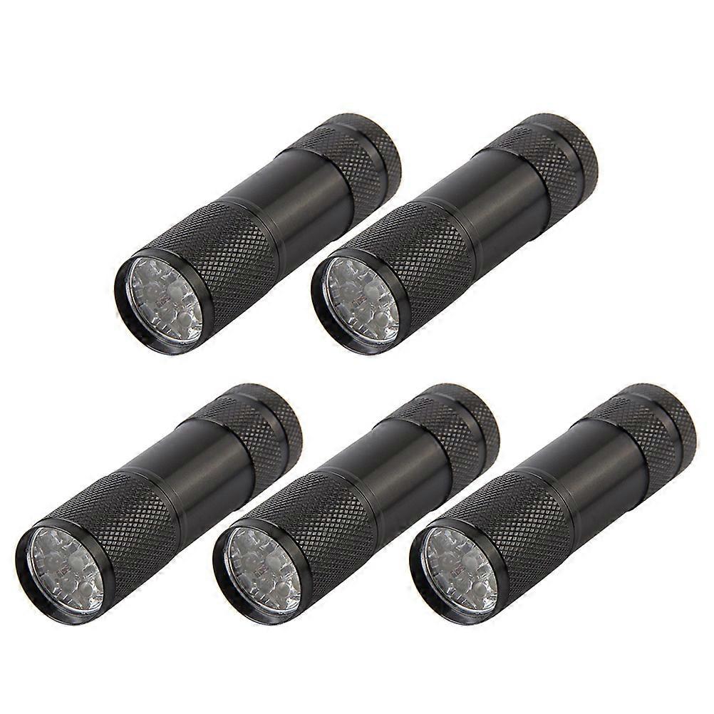 Powerful Ultraviolet Torch UV LED Flashlight Currency Detection Light Portable Black 5Set
