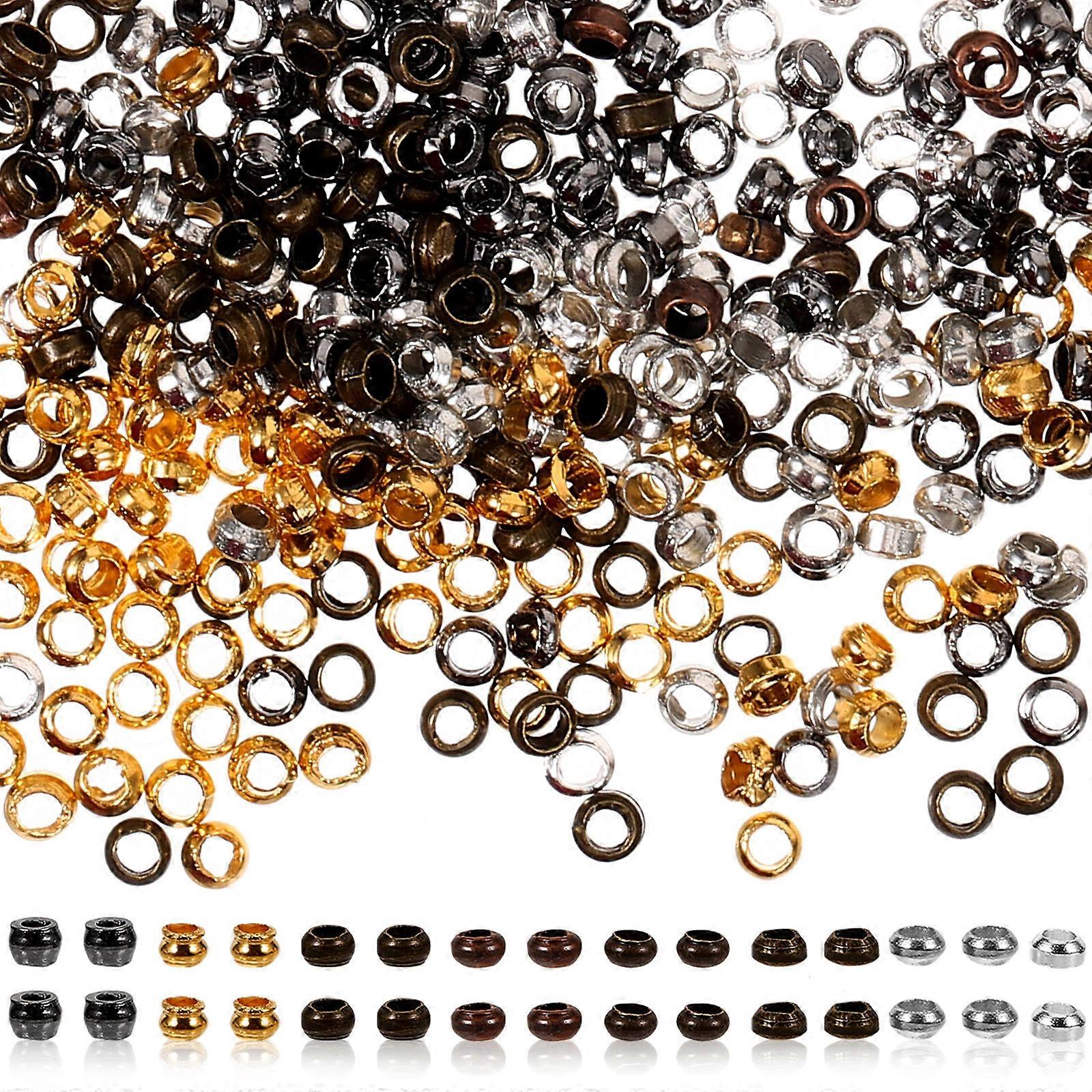 Metal Spacer Beads Copper Jewelry Loose Beads for Necklace Craft Making Round Simple and Generous 300Pcs