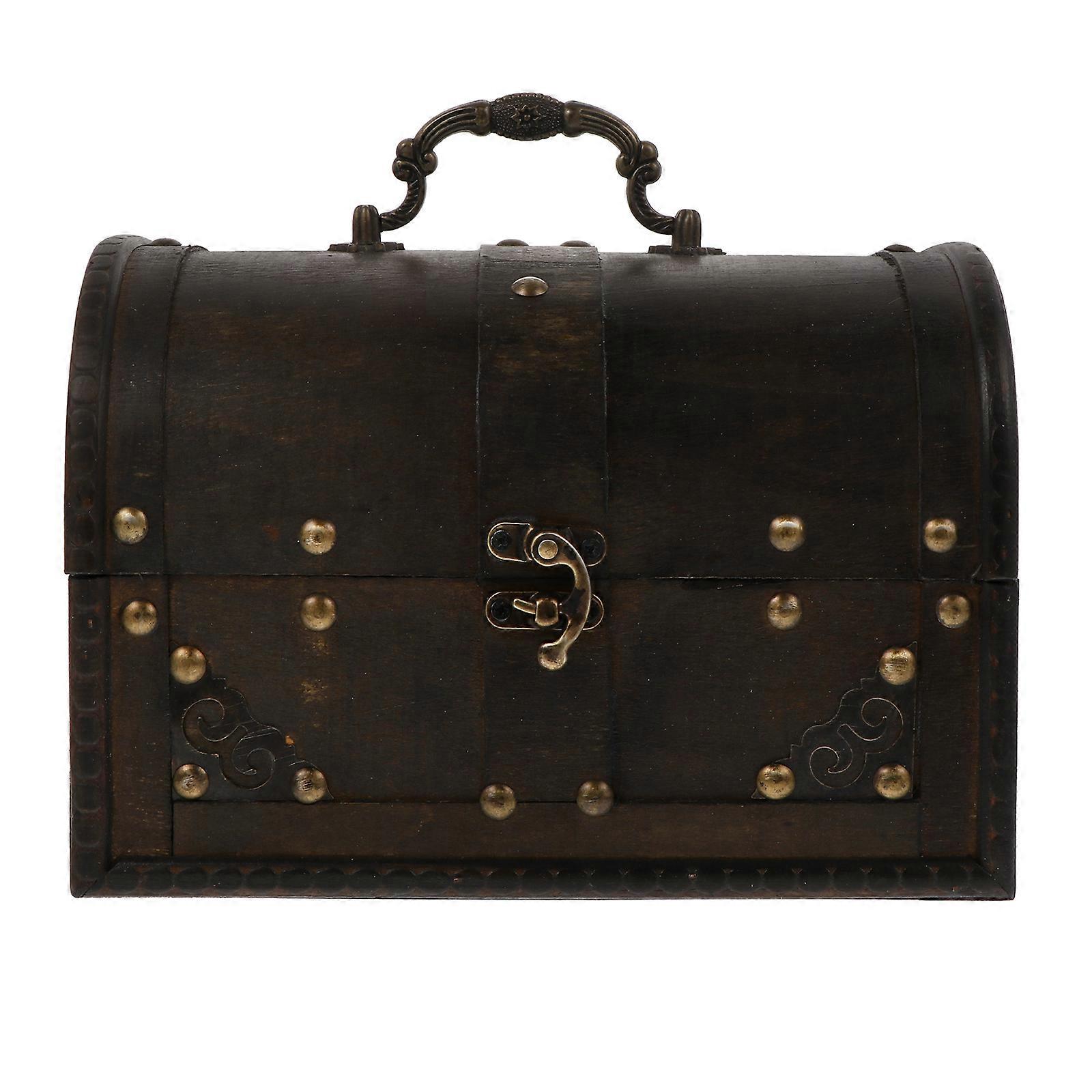 Brown Synthetic Material Jewelry Box for Home Multi-functional Storage Container