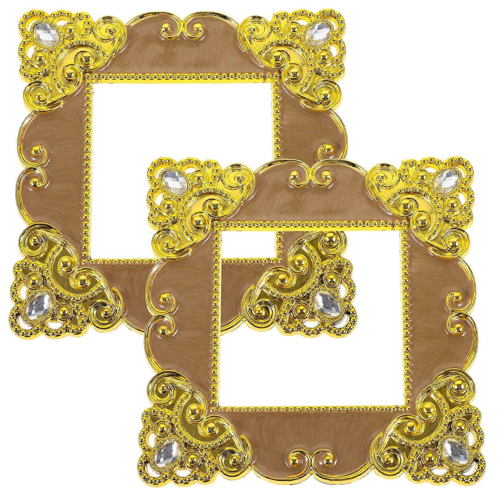 Fixed Socket Stickers Creative Decorative Sticker for Bedroom Golden Square Durable 2Pcs