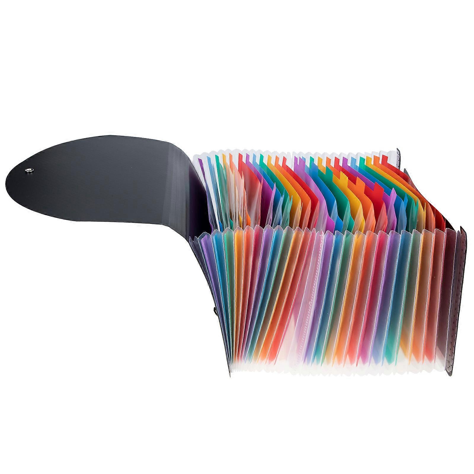 Accordion Type File Folder Students Document Organizer Paper Storage Home Use 33x24cm 1Set