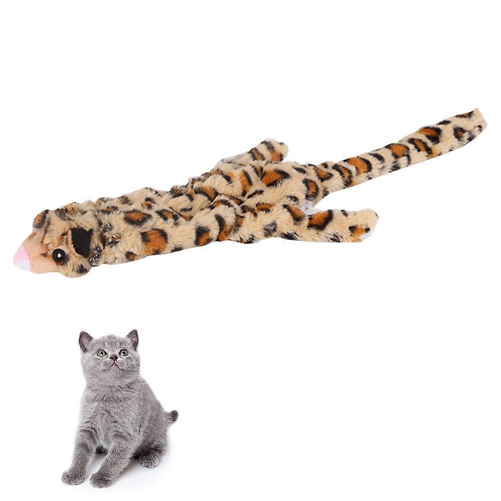 Pet Chew Toys Stuffingless Dog Toys Interactive Play For Dogs Cats Flat Leopard Plush 54 x 10 x 3cm 1Pack