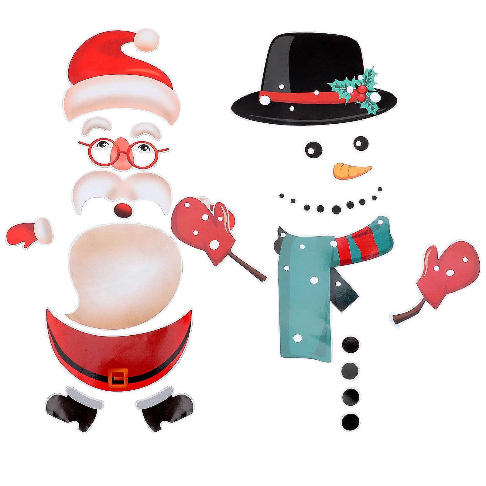 Magnet Decorations Christmas Party Cartoon Design Santa Claus Assorted Color 30X26cm present 2 Sets