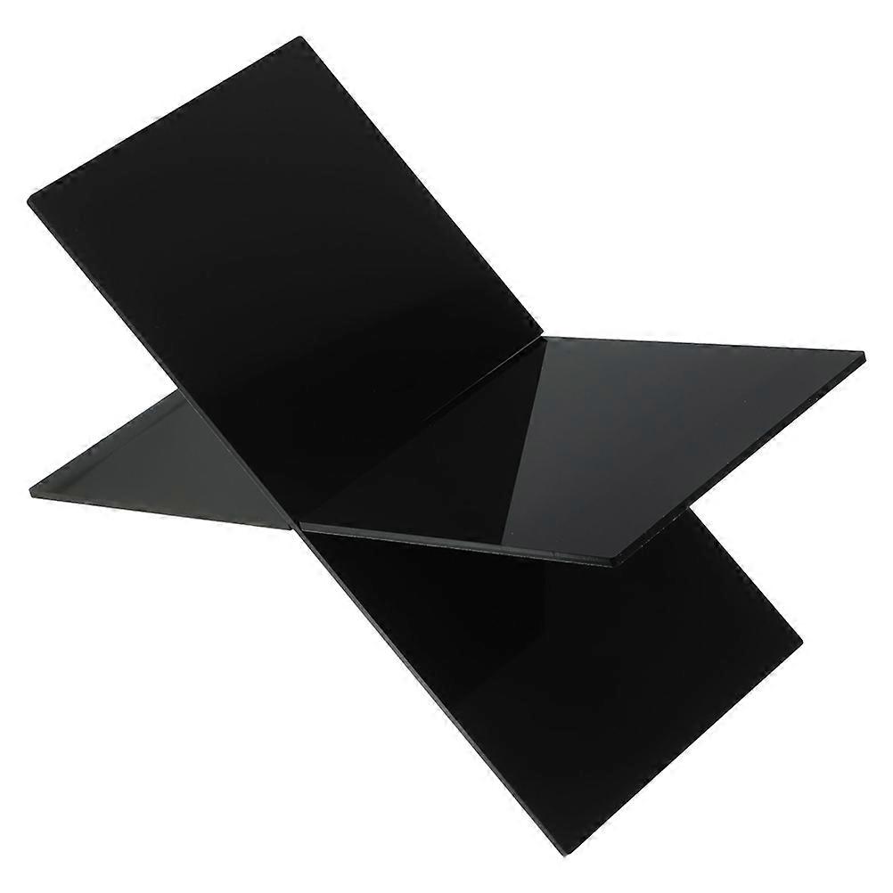Acrylic Book Stand X-Shaped Modern Desk Document Support Storage Solution 1Set Black