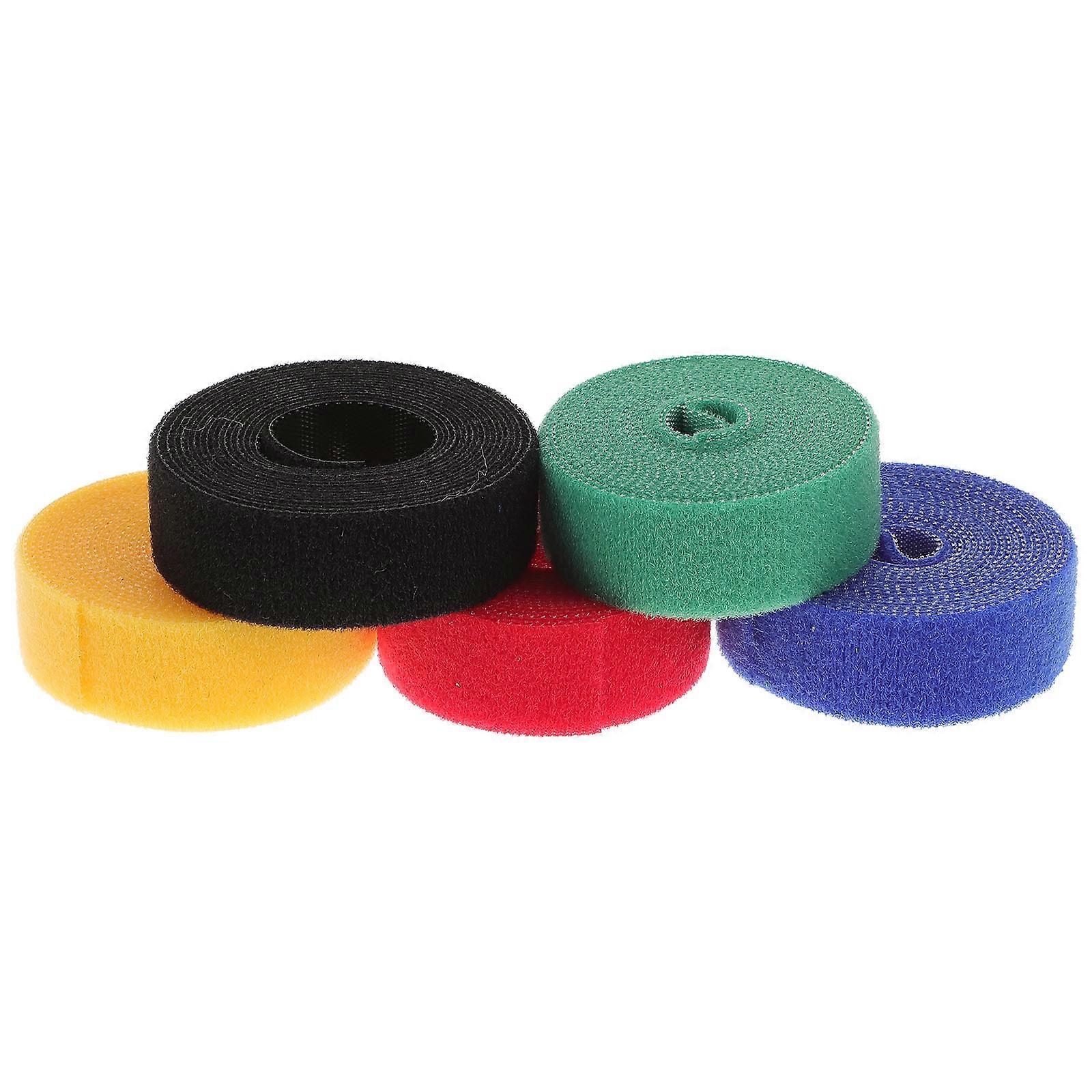Self-Adhesive Wire Strip Nylon Cable Organizer Straps Reusable Users with cables and wires 5 Rolls