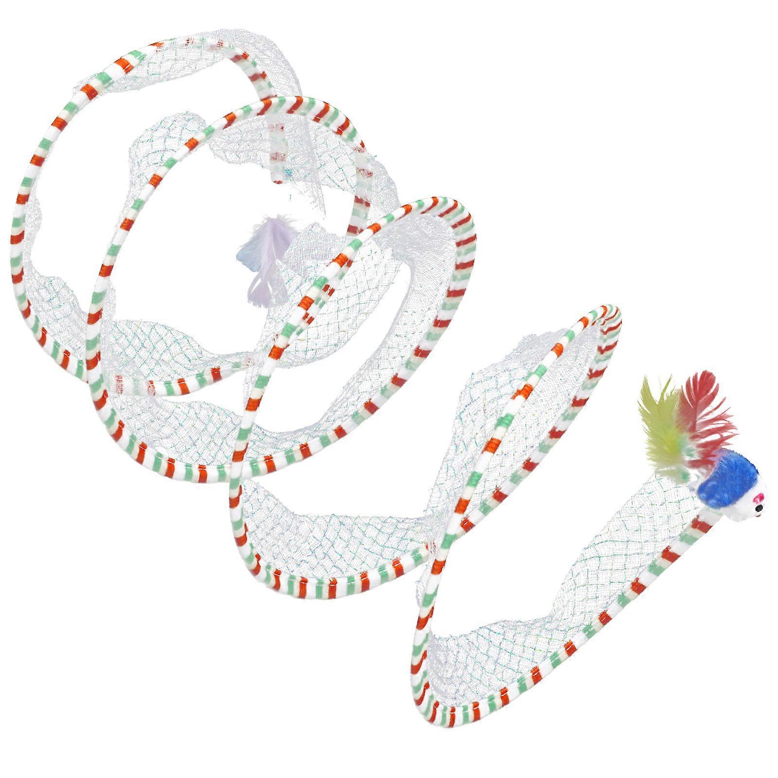 Cat Toys For Indoor Cats Tunnel Shape Scratching Function Multi Colored 40 00X24 00X22 00CM Cloth Entertainment 1 Set