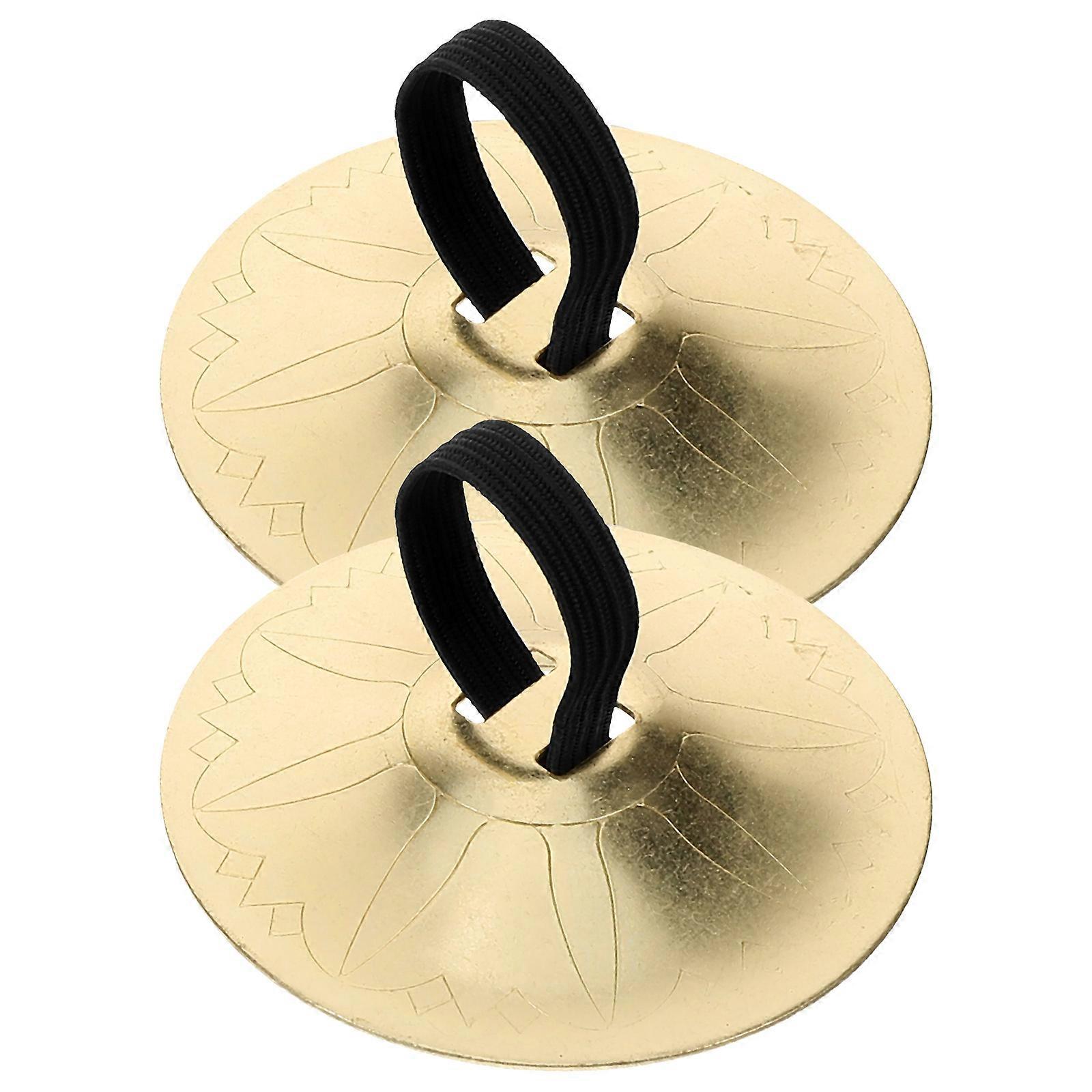 Finger Cymbals Pair Lightweight Durable Percussion for Belly Dancing, Performances & Party Props with Textured Design to Create a Joyful Atmosphere
