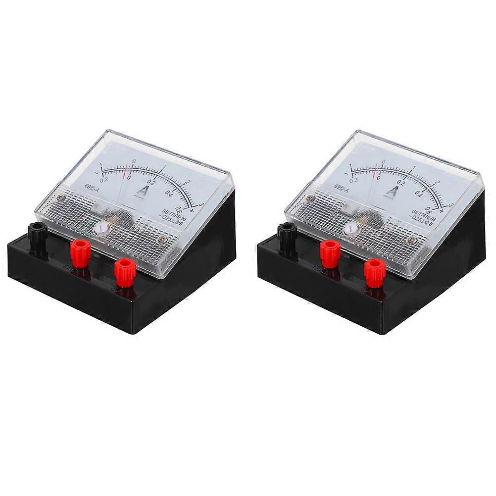 Electricity Experiment Ampere Meter Plastic For Physics Lab Students Double Range Measurement 9x8.5cm 2Set